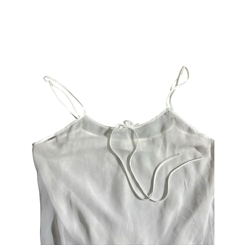 Vtg Fredericks Of Hollywood Sheer Slip Dress Double Layer Bridal Nightie Sz M